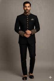 BLACK ARMANI JODHPURI WITH ZARDOSI HANDWORK