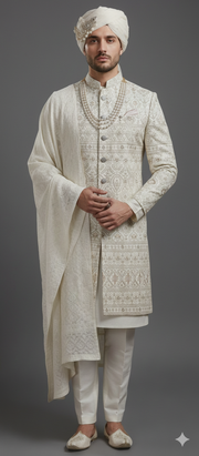 CLASSICS AND REGAL SHERWANI WITH KURTA,DUPATTA AND SAFA