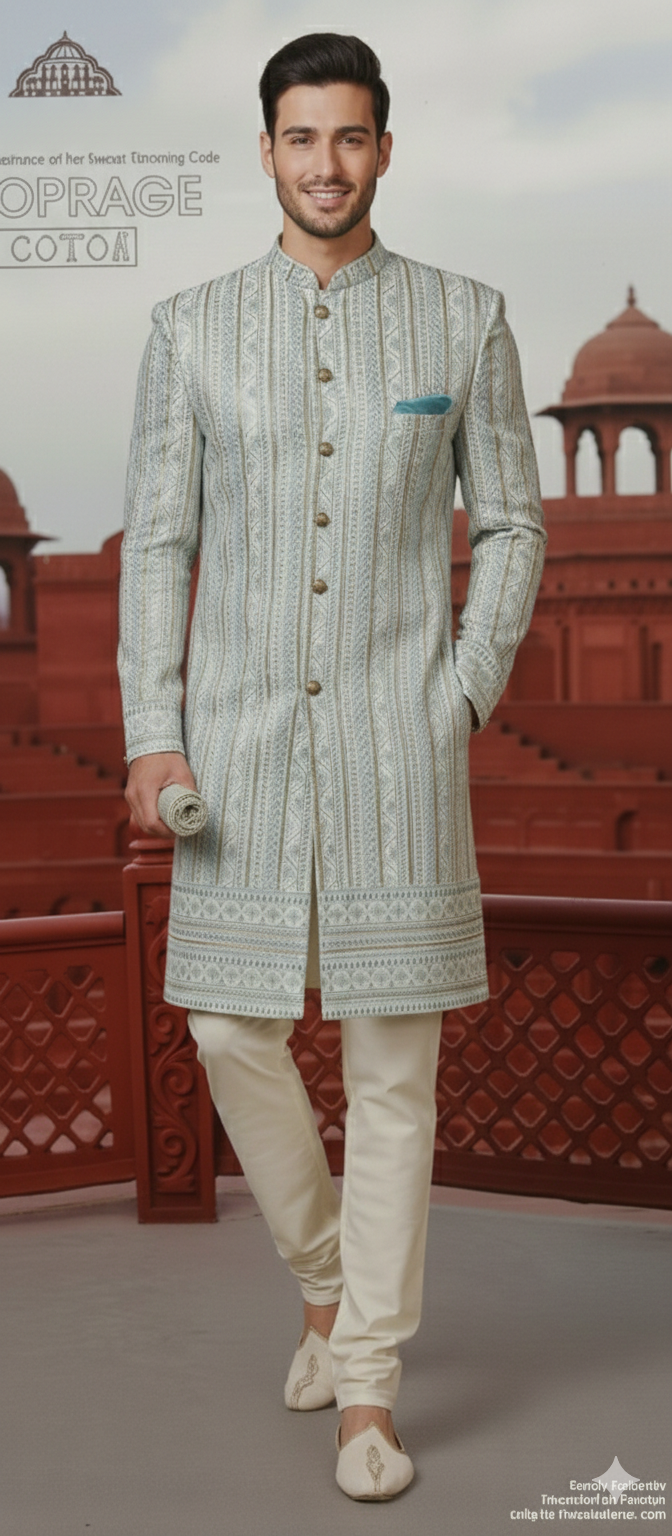 CLLASICS SAGE GREY INDO WESTERN