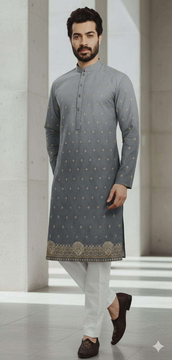 STEEL GREY KURTA