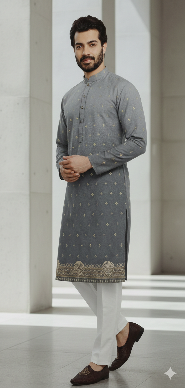 STEEL GREY KURTA