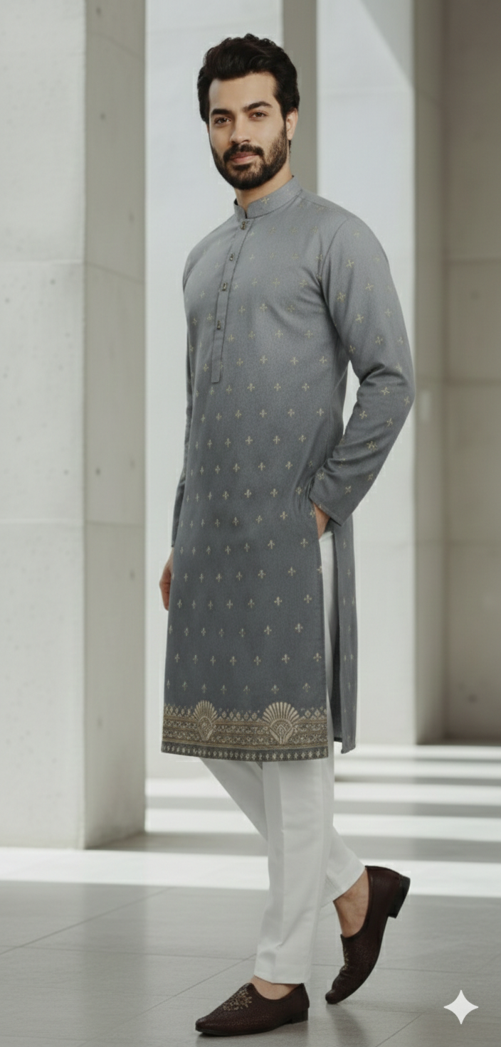 STEEL GREY KURTA