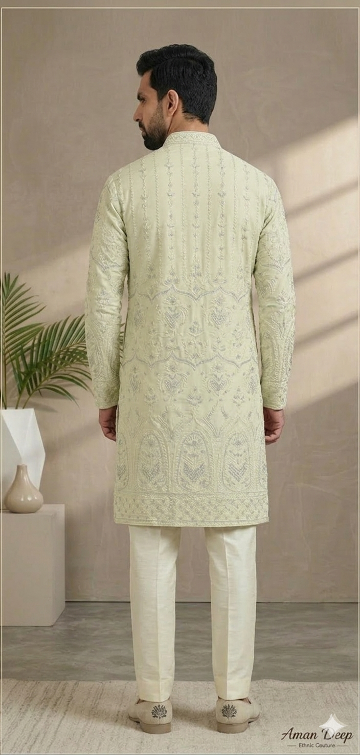 SOFT PESTAL CREEM KURTA WITH PRIMIUM WORK