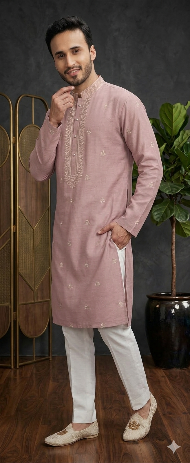 DUSTY ROSE KURTA WITH PAJAMA
