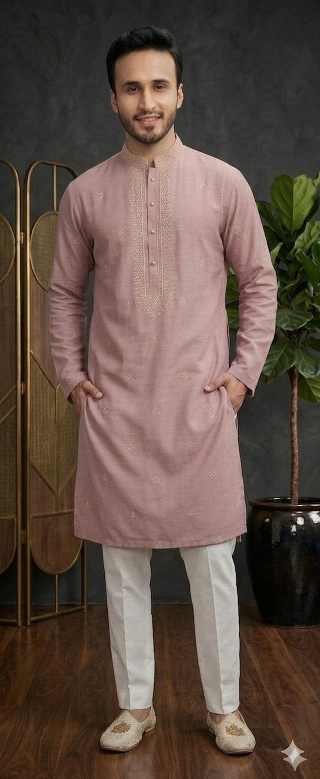 DUSTY ROSE KURTA WITH PAJAMA