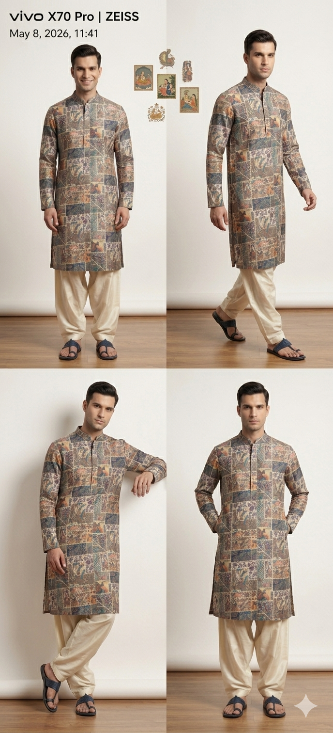 FLOKLORE MADHUBANI PRINTED KURTA