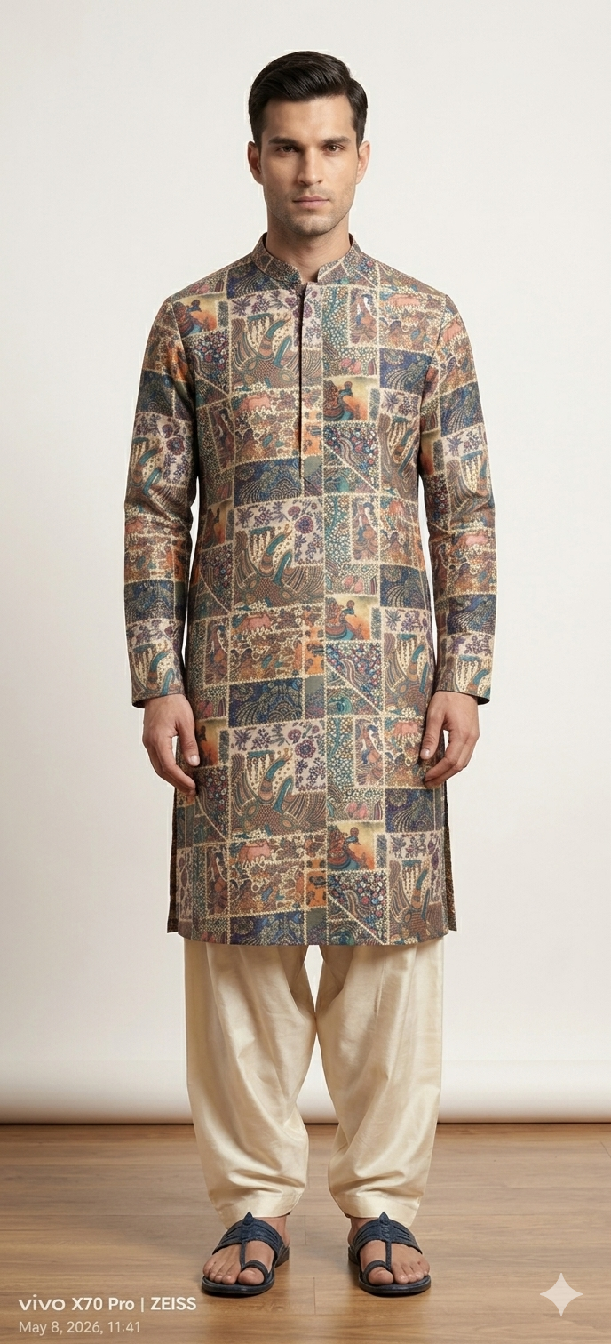 FLOKLORE MADHUBANI PRINTED KURTA