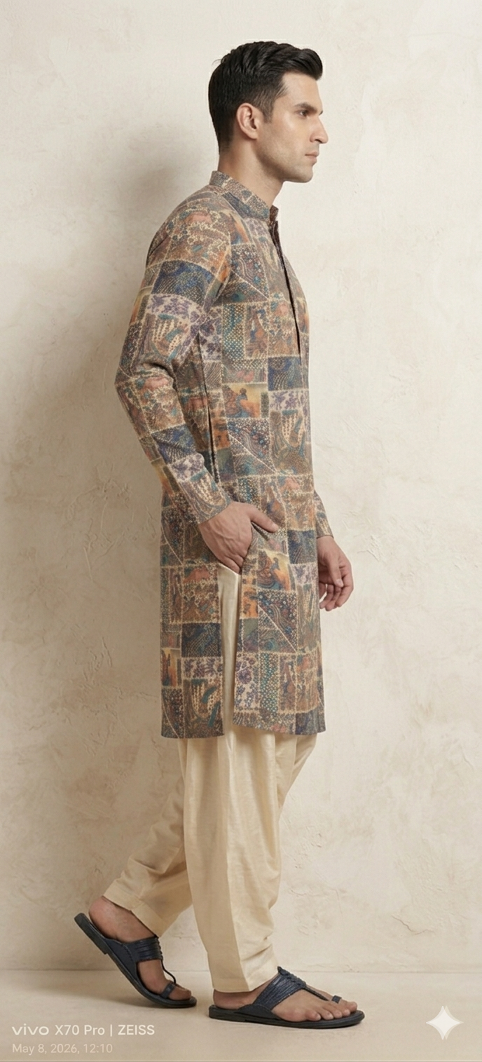 FLOKLORE MADHUBANI PRINTED KURTA