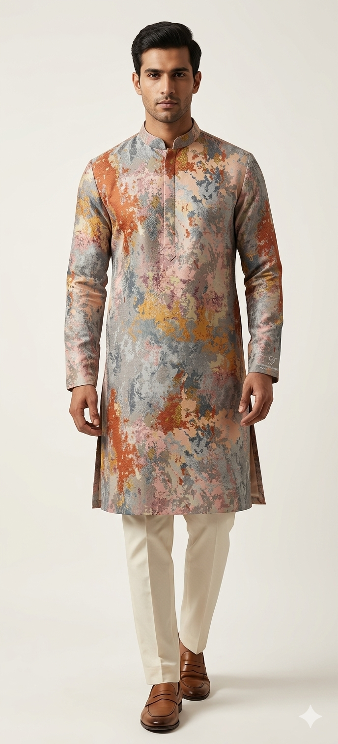 MARBLE PRINT COLOUR FULL KURTA