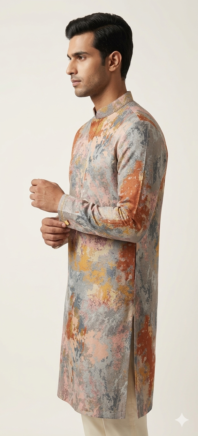 MARBLE PRINT COLOUR FULL KURTA