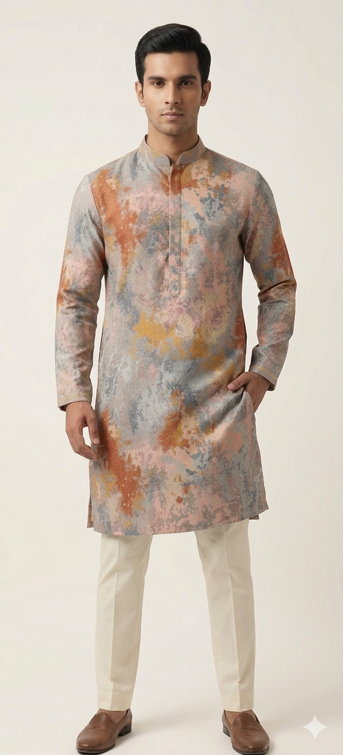MARBLE PRINT COLOUR FULL KURTA