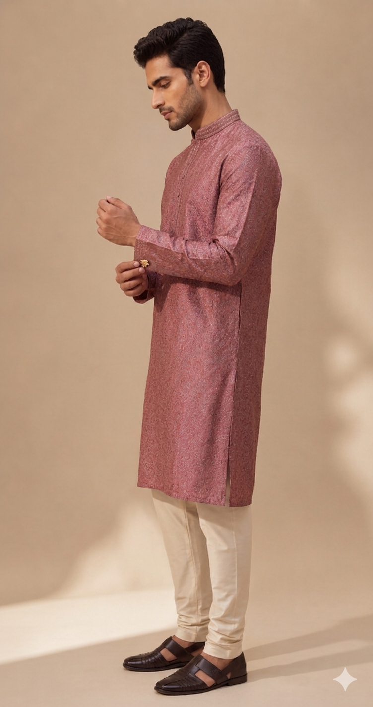 DUSTY ROSE EMBROIDERY KURTA