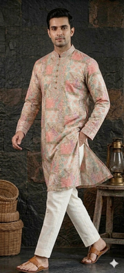MULTI COLOURED KURTA WITH SELF THRED WORK