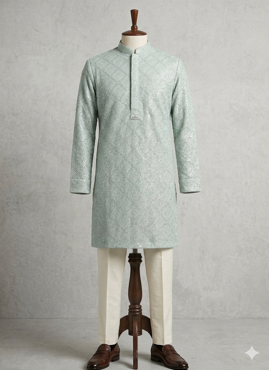 MINT SEAFOAM GREEN KURTA
