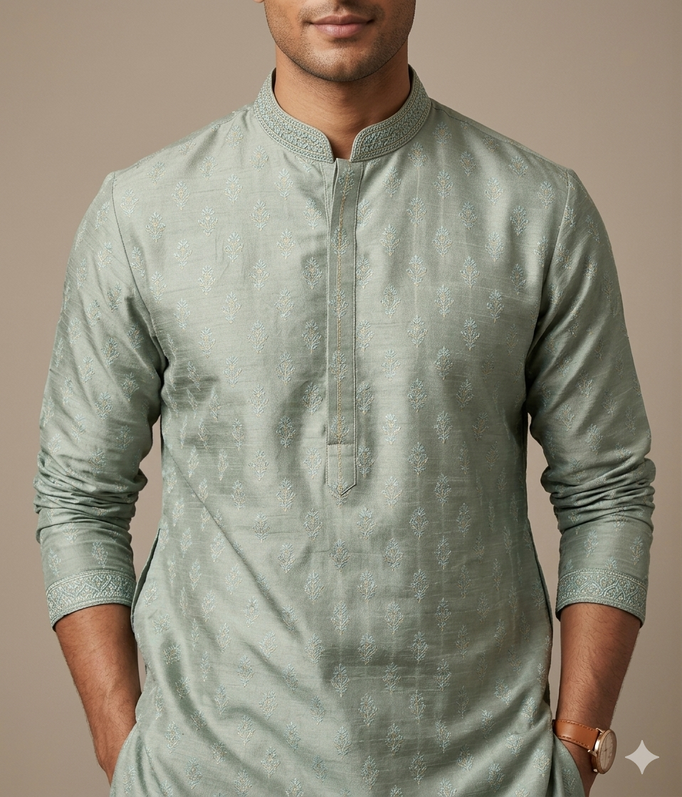 The Sage Silk Butti Kurta