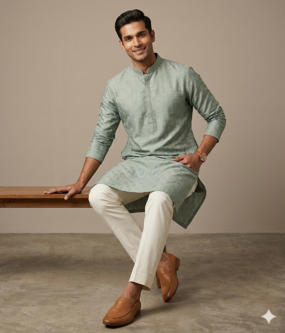 The Sage Silk Butti Kurta