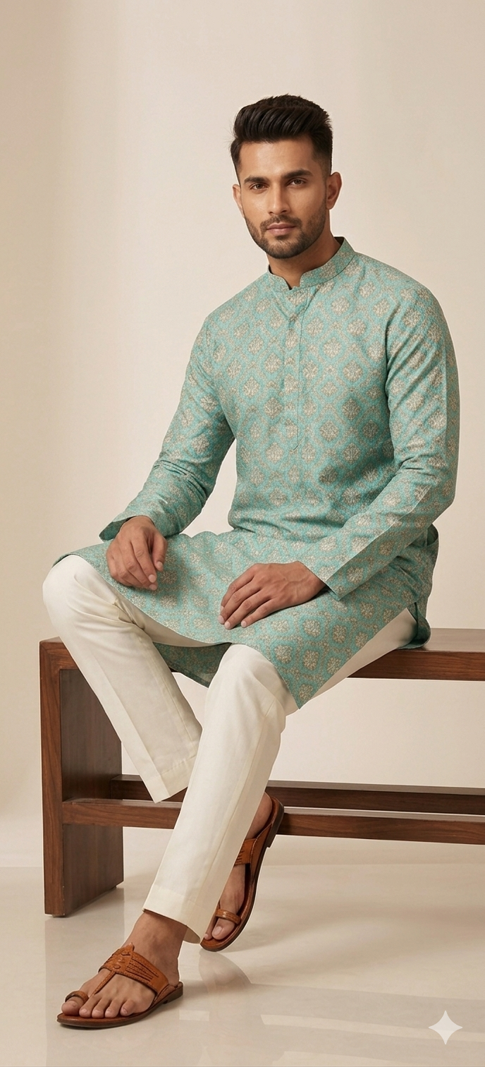 Muted Sage Green kurta
