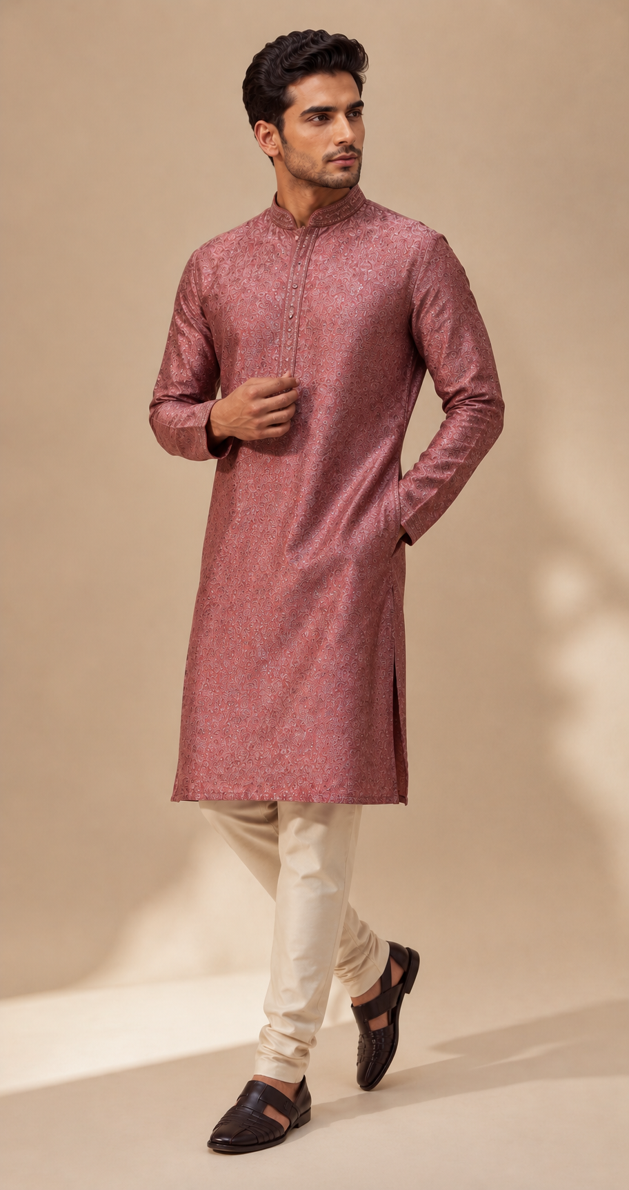 DUSTY ROSE EMBROIDERY KURTA