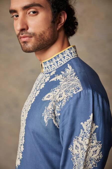 MET BLUE HAVE WORK KURTA WITH SALWAR DHOTI