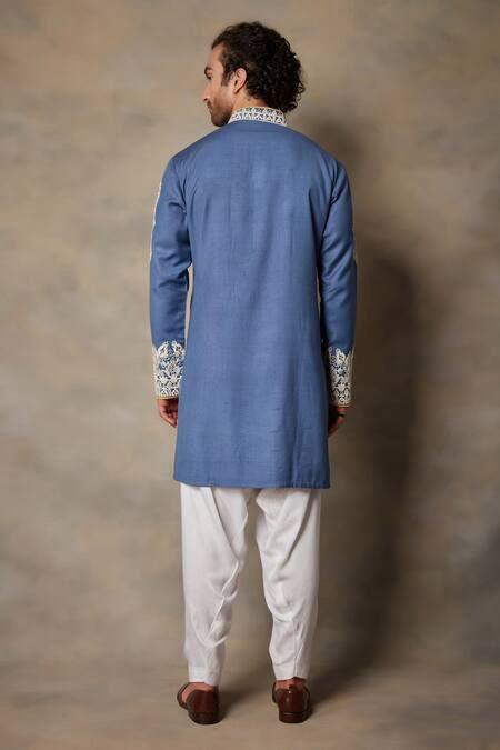 MET BLUE HAVE WORK KURTA WITH SALWAR DHOTI