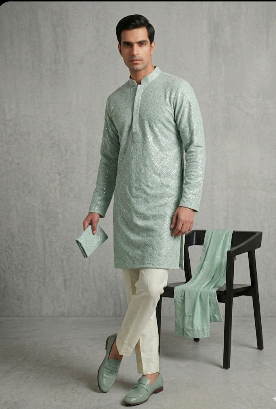 MINT SEAFOAM GREEN KURTA