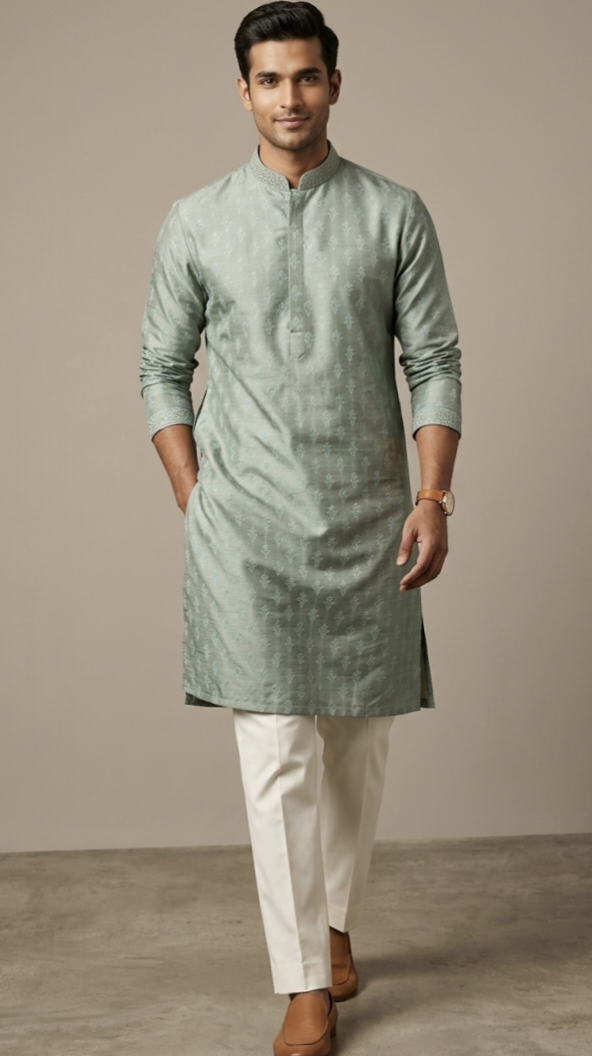The Sage Silk Butti Kurta