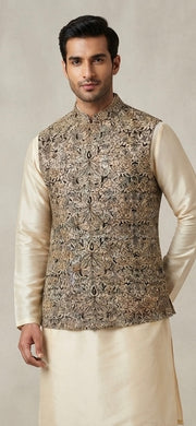 Silk Kurta & Embellished Nehru Jacket Set