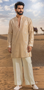 Gold Thread Embroidered Kurta Set