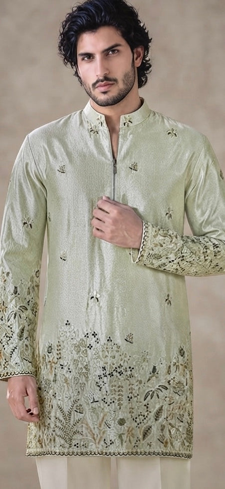 Sage Green Embroidered Kurta
