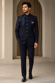 Royal Navy Blue Bandhgala Set