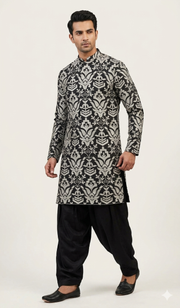 Black & Silver Embroidery Kurta
