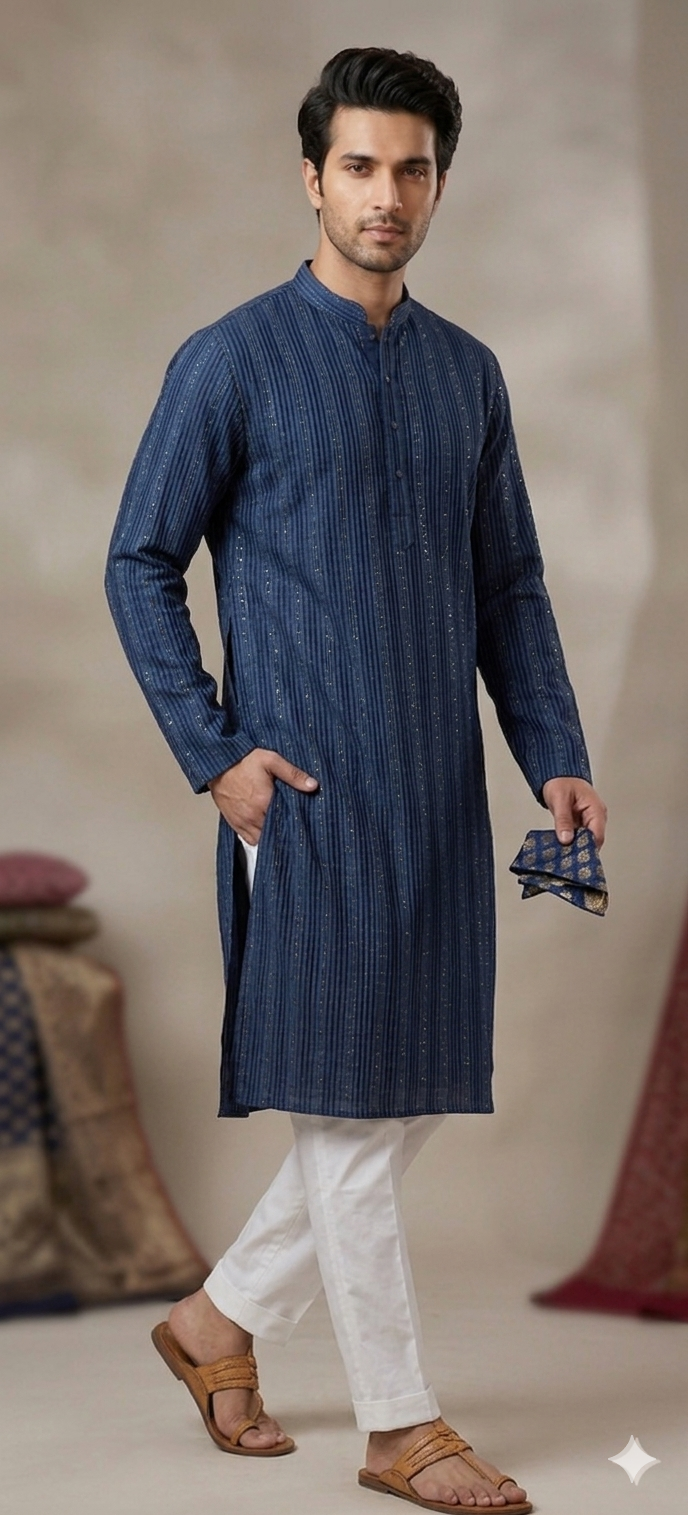 Deep Indigo Blue Kurta