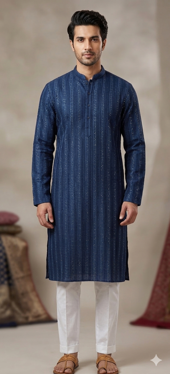 Deep Indigo Blue Kurta