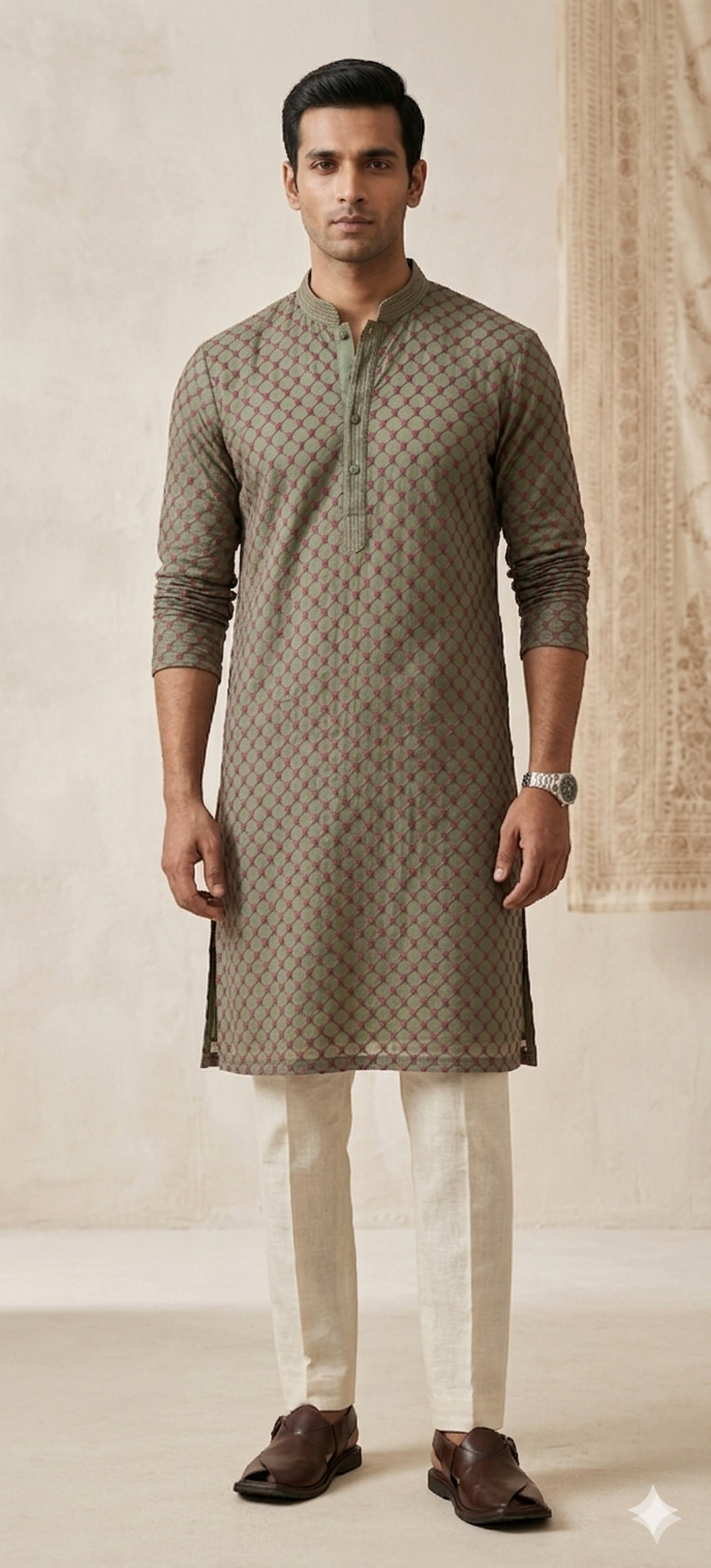 The Diamond Lattice Mirror Kurta