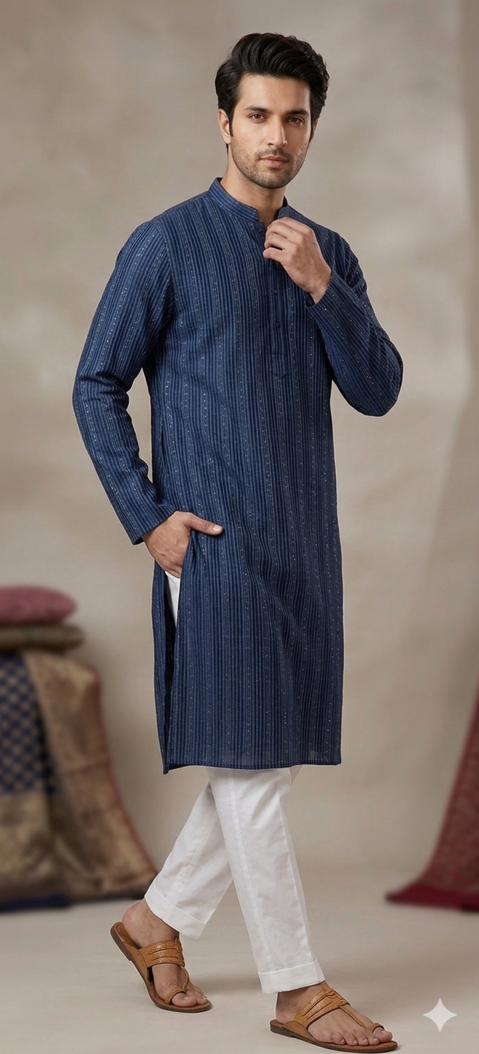 Deep Indigo Blue Kurta