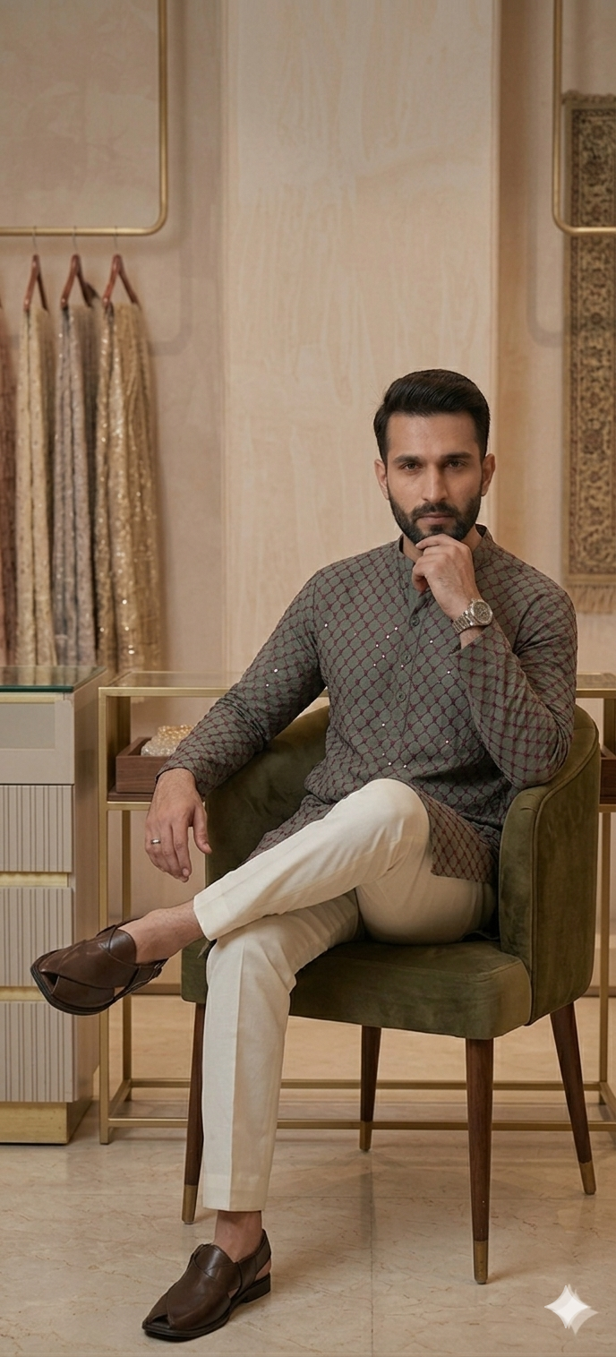 The Diamond Lattice Mirror Kurta
