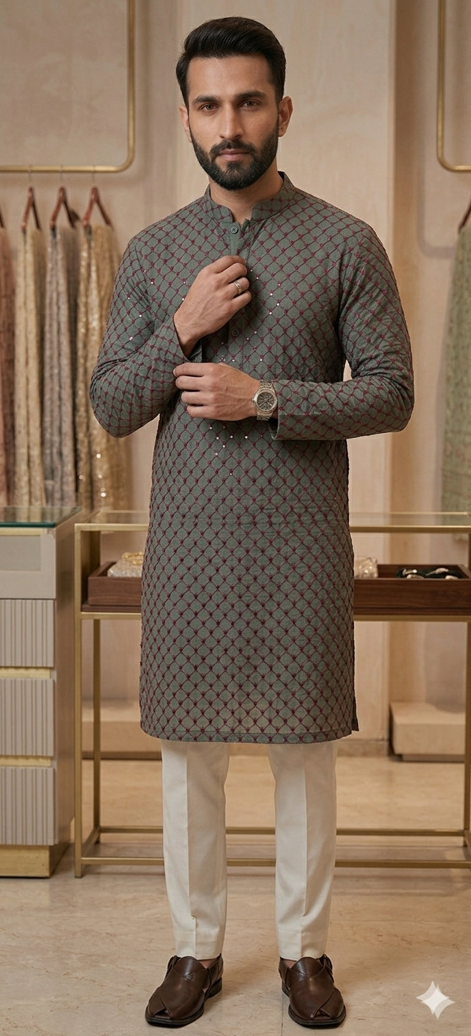 The Diamond Lattice Mirror Kurta